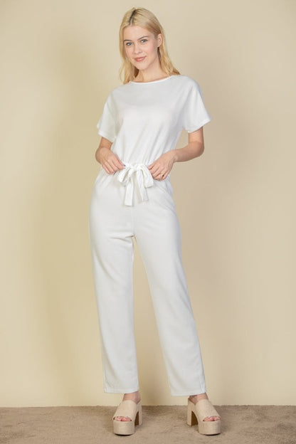 Tie Waist Relaxed Jumpsuit - Capella Apparel