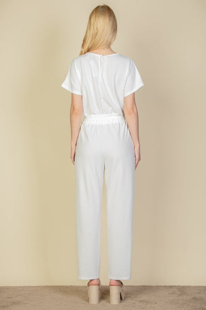 Tie Waist Relaxed Jumpsuit - Capella Apparel