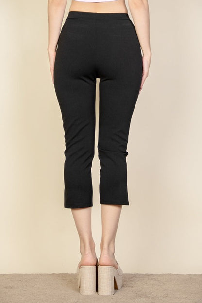 Slit Hem Cropped Pants - Capella Apparel