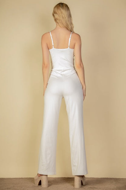 V-neck Camisole Jumpsuit - Capella Apparel