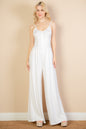 Button Front Wide Leg Jumpsuit - Capella Apparel