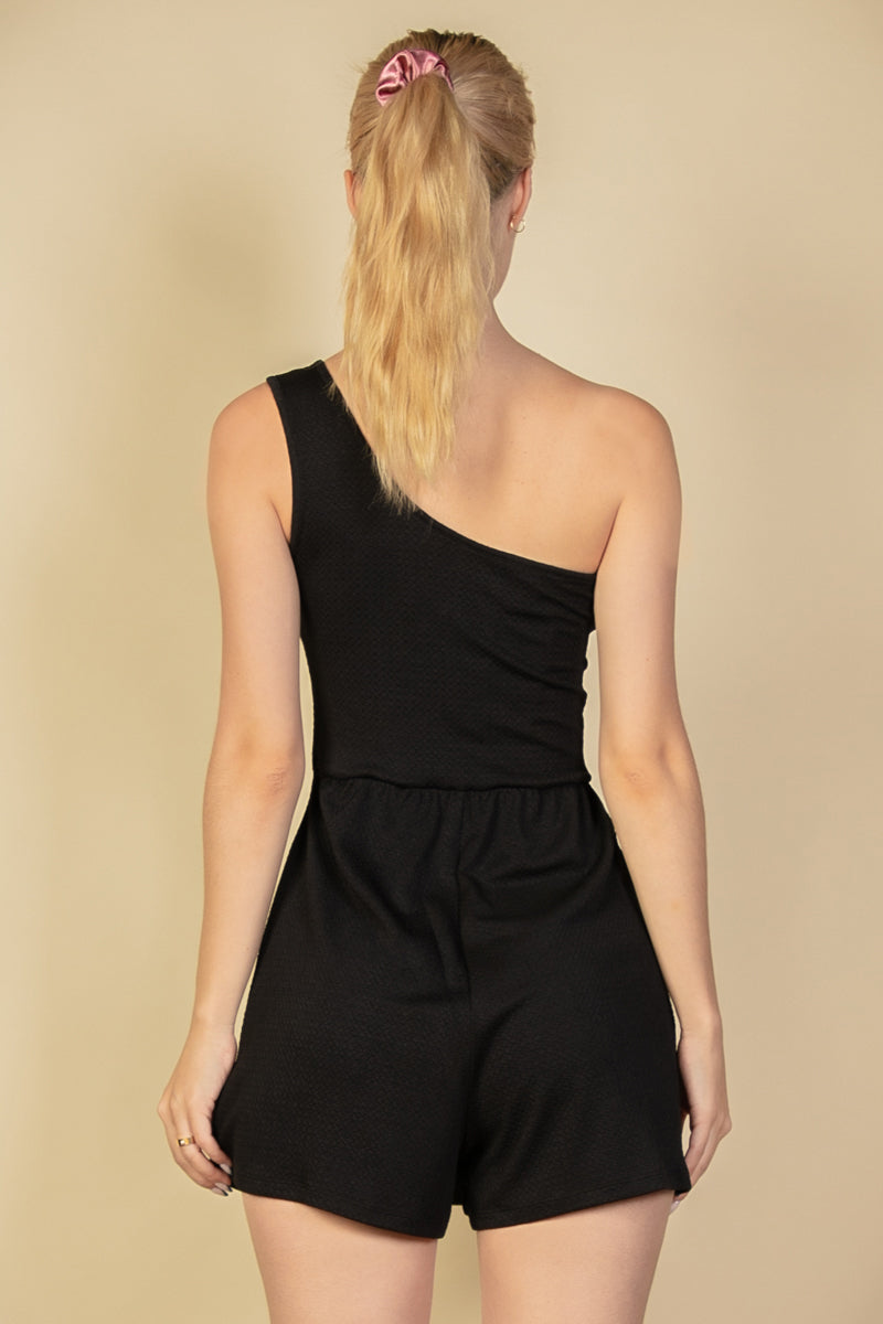 One shoulder high waisted romper - Capella Apparel