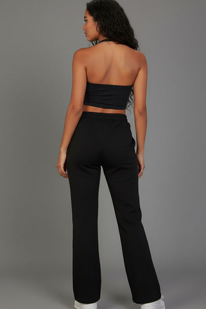 Drawstring Waist Slant Pocket Sweatpants