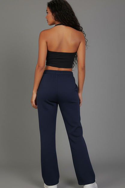 Drawstring Waist Slant Pocket Sweatpants