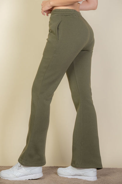 Drawstring Waist Slant Pocket Sweatpants - Capella Apparel