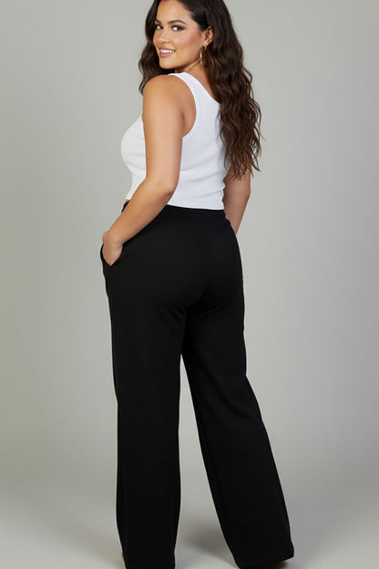 Plus Size Drawstring Waist Slant Pocket Sweatpants