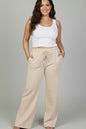 Plus Size Drawstring Waist Slant Pocket Sweatpants