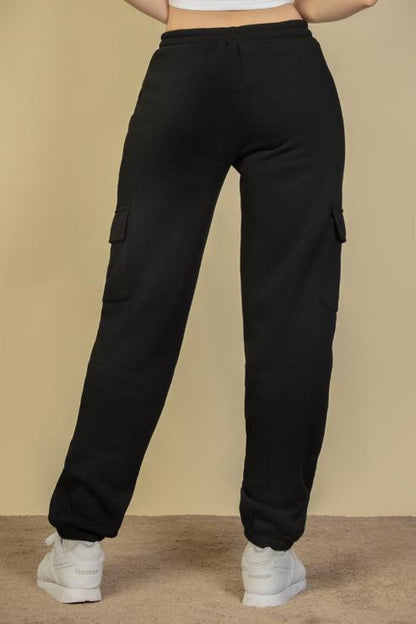 Side Pocket Drawstring Waist Sweatpants - Capella Apparel