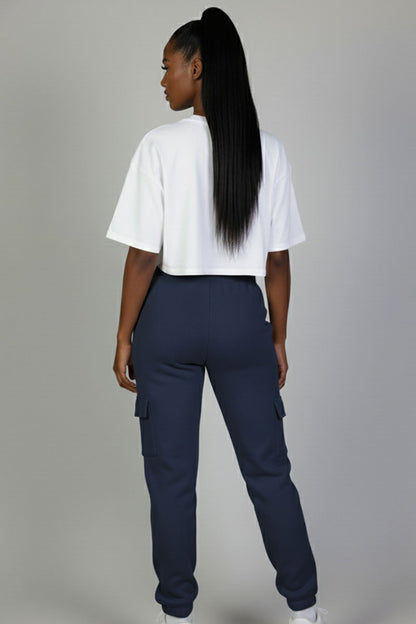 Side Pocket Drawstring Waist Sweatpants