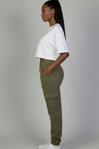 Side Pocket Drawstring Waist Sweatpants