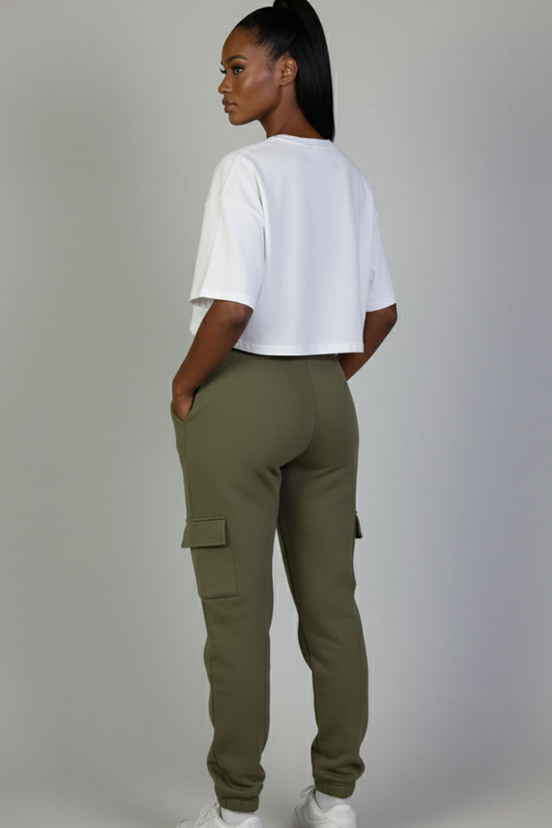 Side Pocket Drawstring Waist Sweatpants