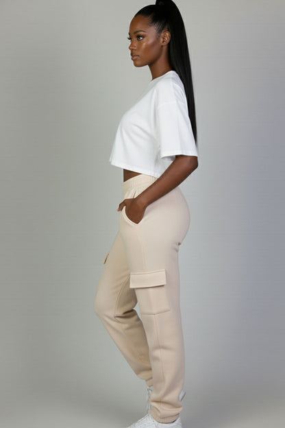 Side Pocket Drawstring Waist Sweatpants