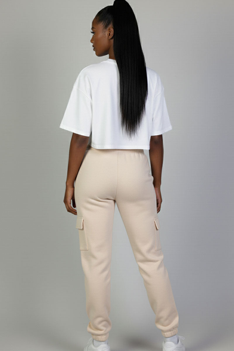 Side Pocket Drawstring Waist Sweatpants