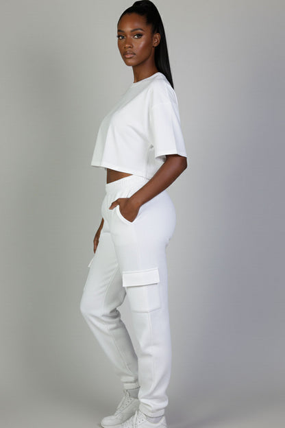 Side Pocket Drawstring Waist Sweatpants