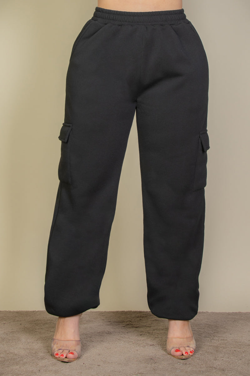 Plus Size Side Pocket Drawstring Waist Sweatpants - Capella Apparel