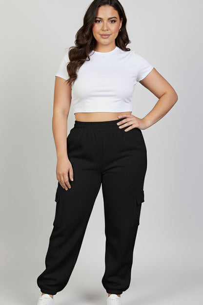 Plus Size Side Pocket Drawstring Waist Sweatpants
