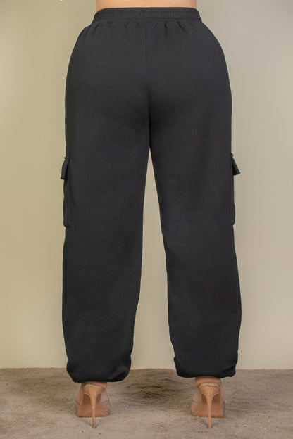 Plus Size Side Pocket Drawstring Waist Sweatpants - Capella Apparel