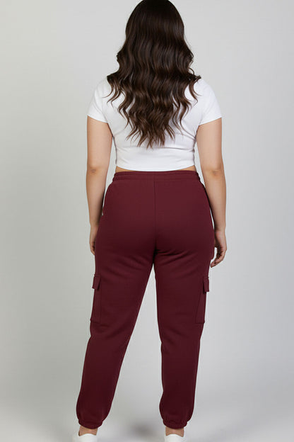 Plus Size Side Pocket Drawstring Waist Sweatpants