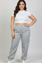 Plus Size Side Pocket Drawstring Waist Sweatpants
