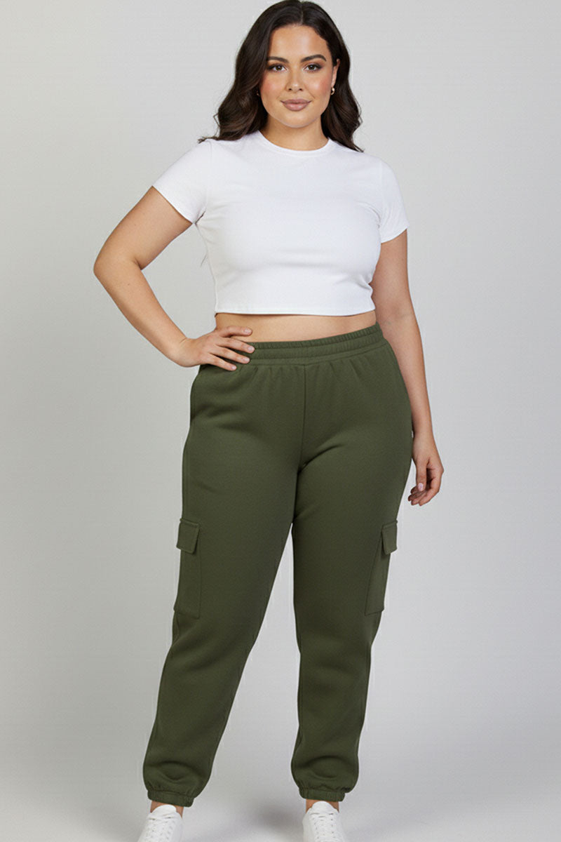 Plus Size Side Pocket Drawstring Waist Sweatpants