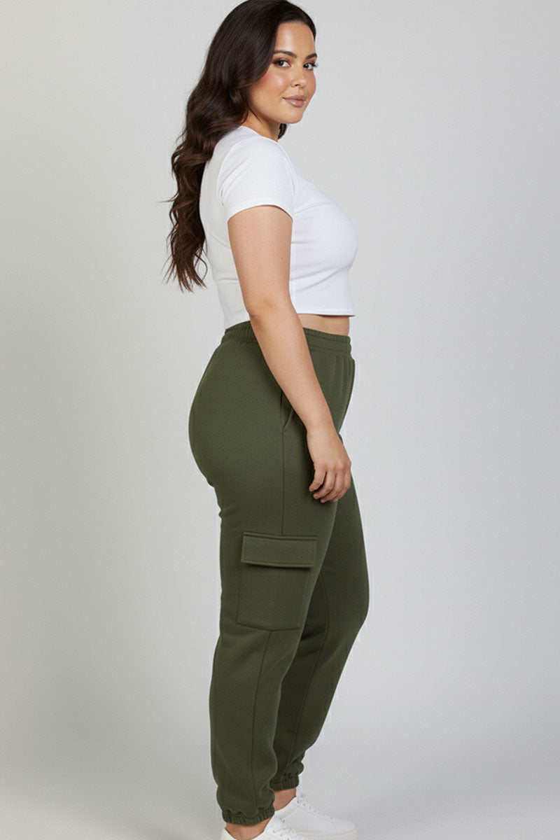 Plus Size Side Pocket Drawstring Waist Sweatpants