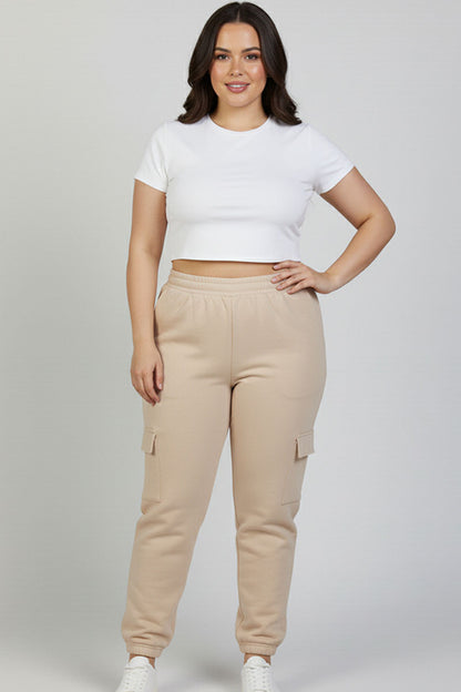 Plus Size Side Pocket Drawstring Waist Sweatpants