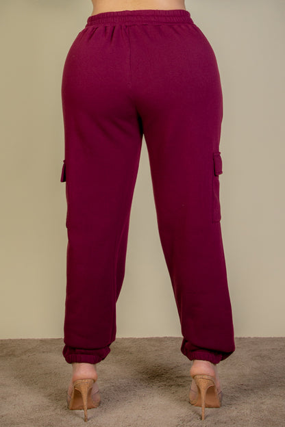 Plus Size Side Pocket Drawstring Waist Sweatpants - Capella Apparel