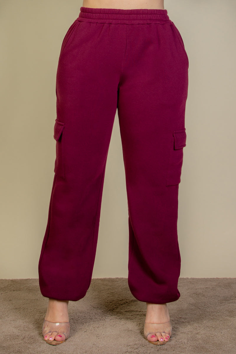 Plus Size Side Pocket Drawstring Waist Sweatpants - Capella Apparel