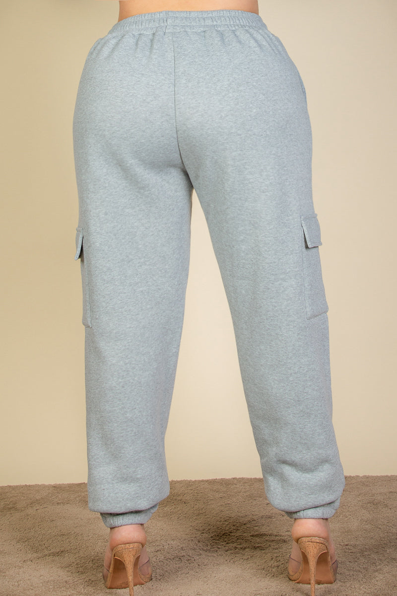 Plus Size Side Pocket Drawstring Waist Sweatpants - Capella Apparel