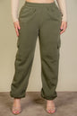 Plus Size Side Pocket Drawstring Waist Sweatpants - Capella Apparel