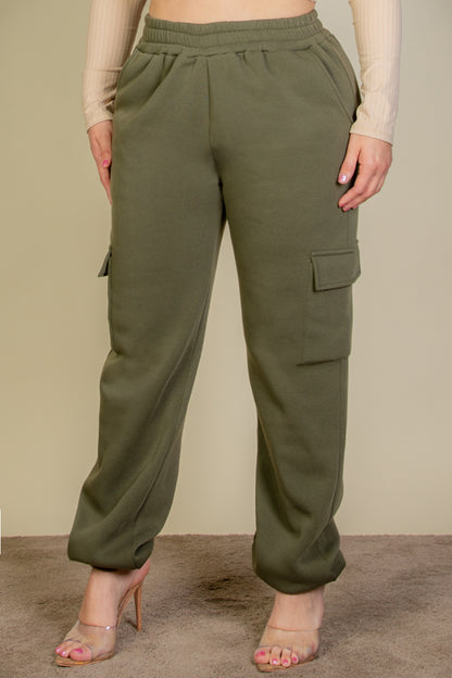 Plus Size Side Pocket Drawstring Waist Sweatpants - Capella Apparel