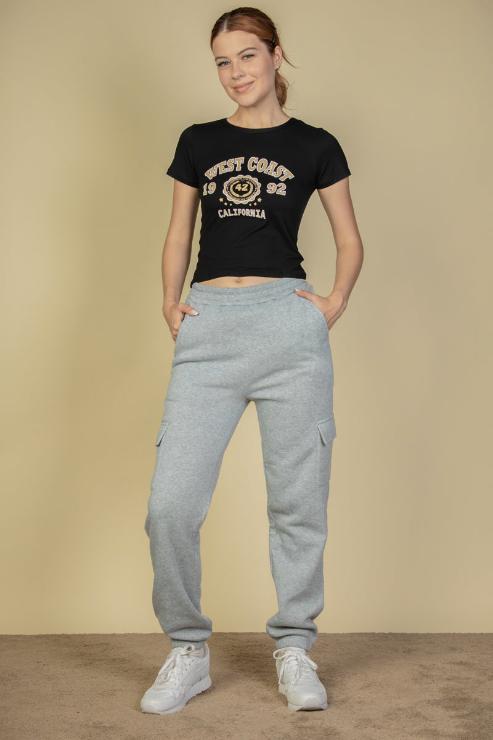 Side Pocket Drawstring Waist Sweatpants - Capella Apparel