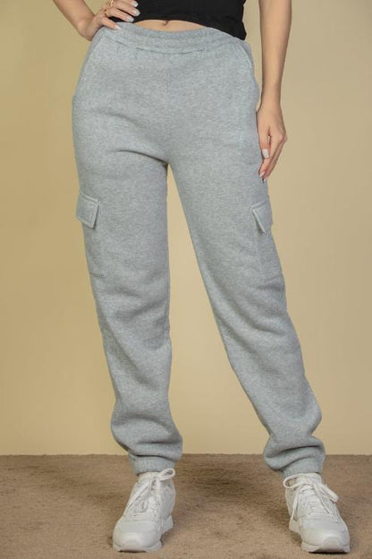 Side Pocket Drawstring Waist Sweatpants - Capella Apparel