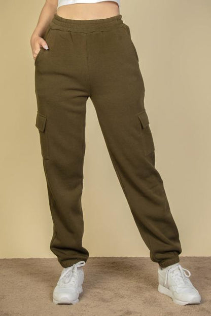 Side Pocket Drawstring Waist Sweatpants - Capella Apparel