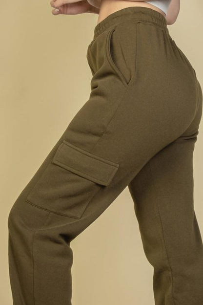 Side Pocket Drawstring Waist Sweatpants - Capella Apparel