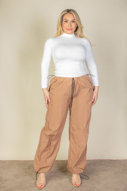 Plus Size Drawstring Waist Parachute Pants (CAPELLA) - Capella Apparel