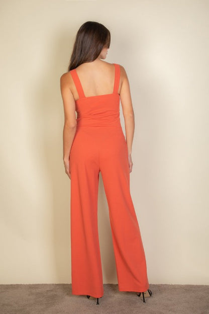 Notched Neck Cami Jumpsuit