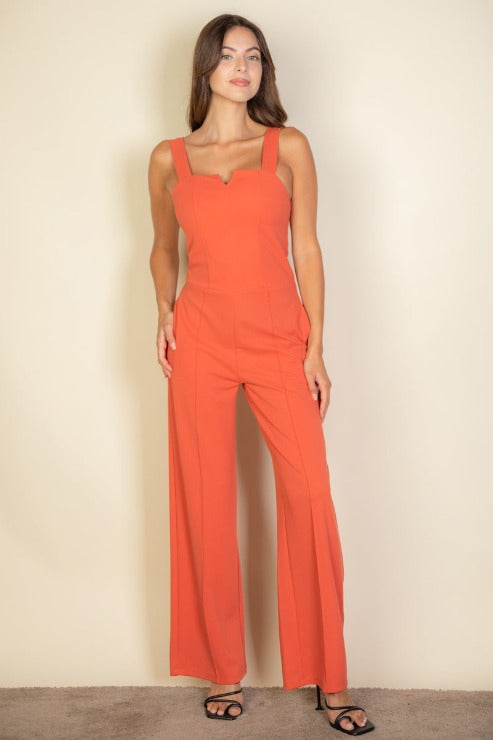 Notched Neck Cami Jumpsuit