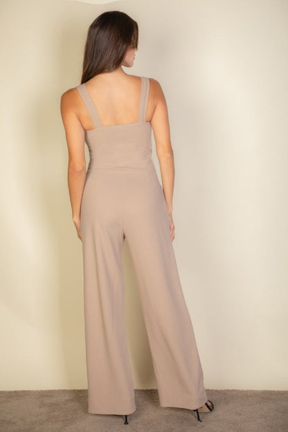 Notched Neck Cami Jumpsuit