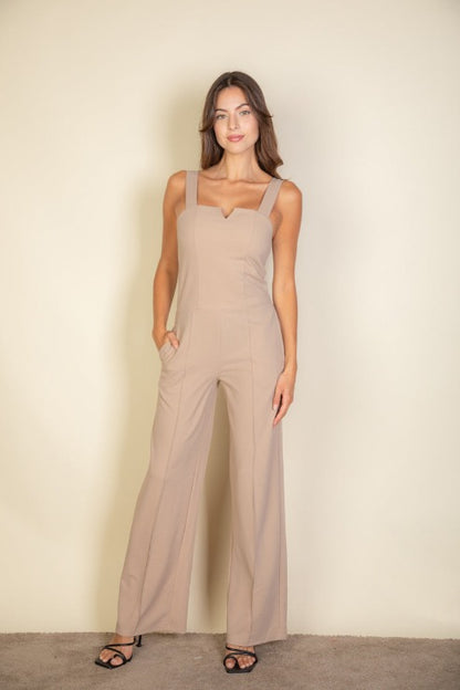 Notched Neck Cami Jumpsuit