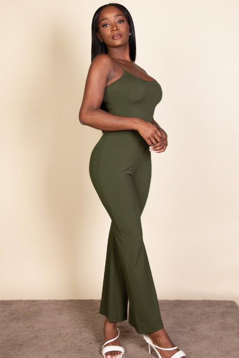 Ribbed Sleeveless Wide Leg Jumpsuit (CAPELLA)