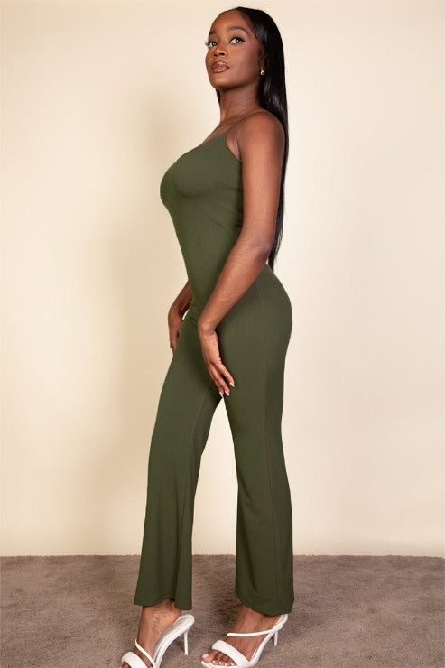 Ribbed Sleeveless Wide Leg Jumpsuit (CAPELLA)