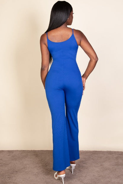 Ribbed Sleeveless Wide Leg Jumpsuit (CAPELLA)