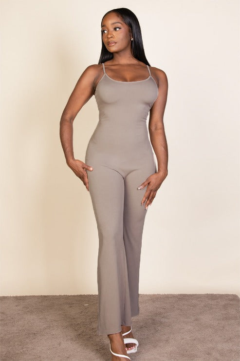 Ribbed Sleeveless Wide Leg Jumpsuit (CAPELLA)