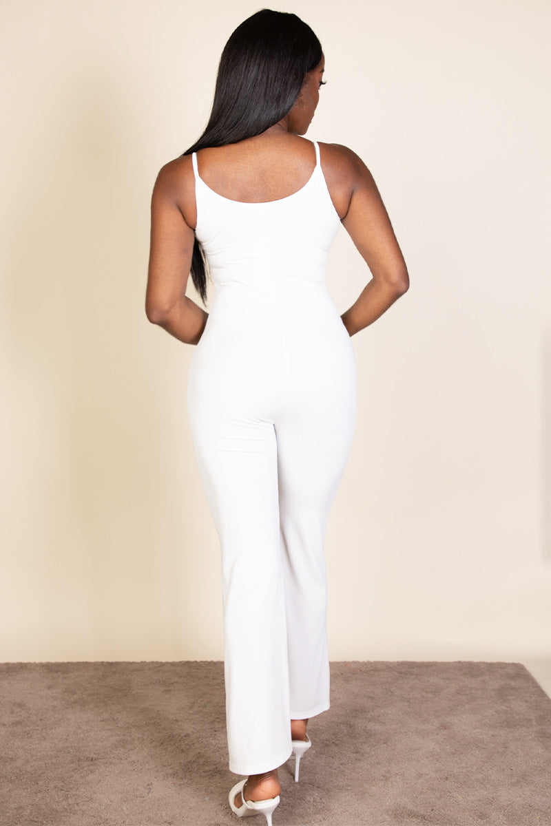 Ribbed Sleeveless Wide Leg Jumpsuit