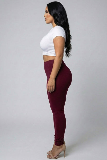 Plus Basic Solid Leggings