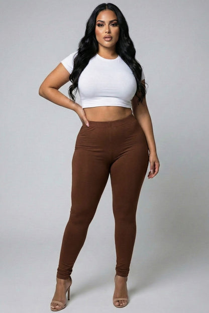 Plus Basic Solid Leggings