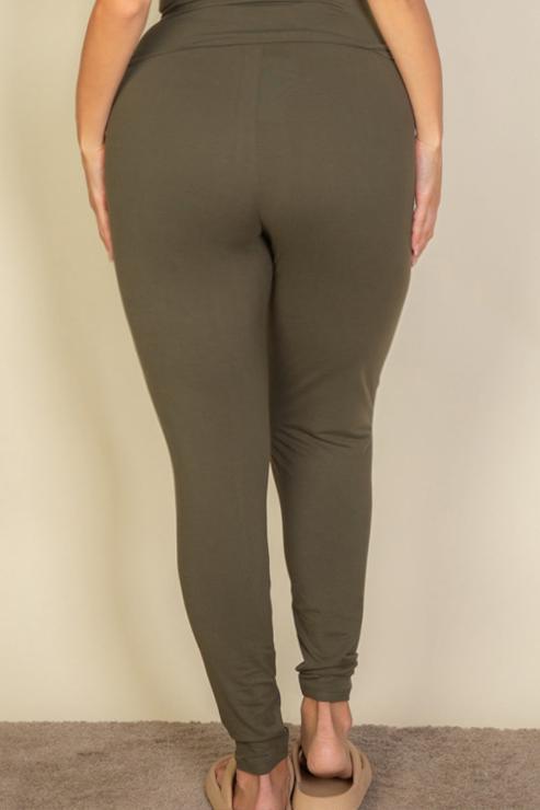 Plus Basic Solid Leggings