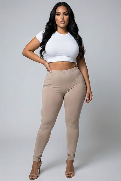 Plus Basic Solid Leggings