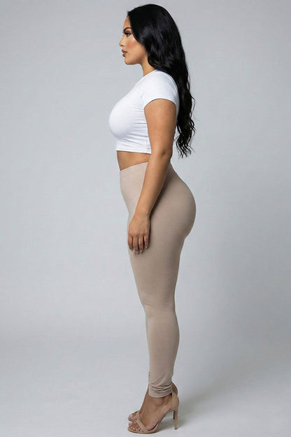 Plus Basic Solid Leggings